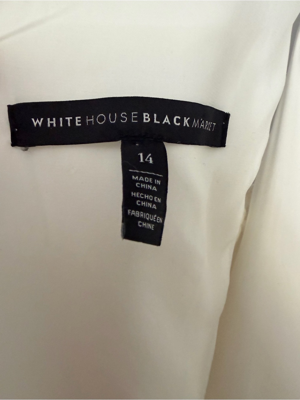 White House Black Market White Midi Dress with Black Piping - Picture 12 of 16